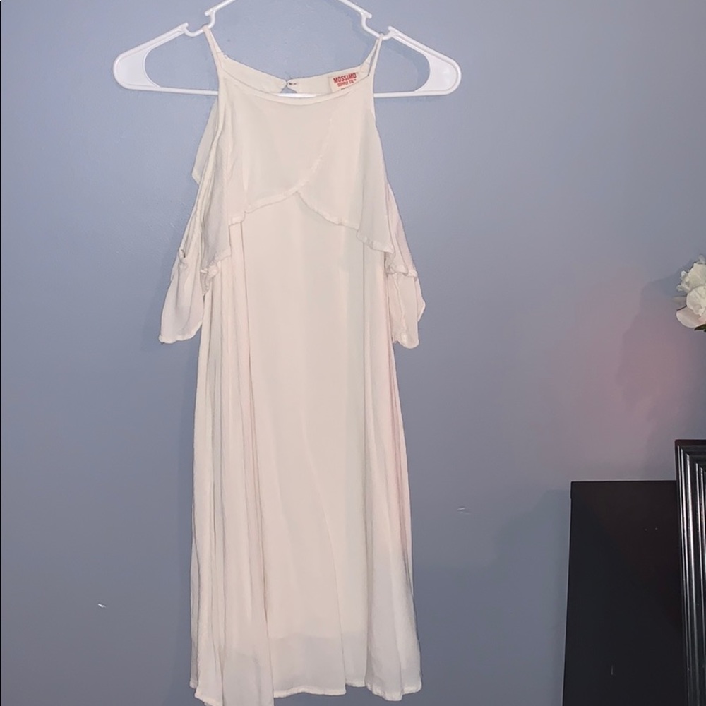 White Flowy Off the Shoulder Dress